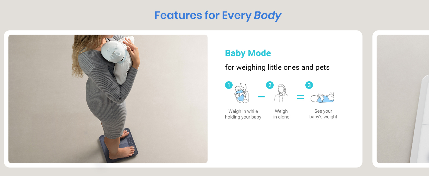 baby mode for weighing little ones and pets