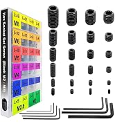 EEEEE 707Pcs Internal Hex Drive Cup-Point Assorted Set Screw Assortment Kit 24 Sizes Metric M2/M2...