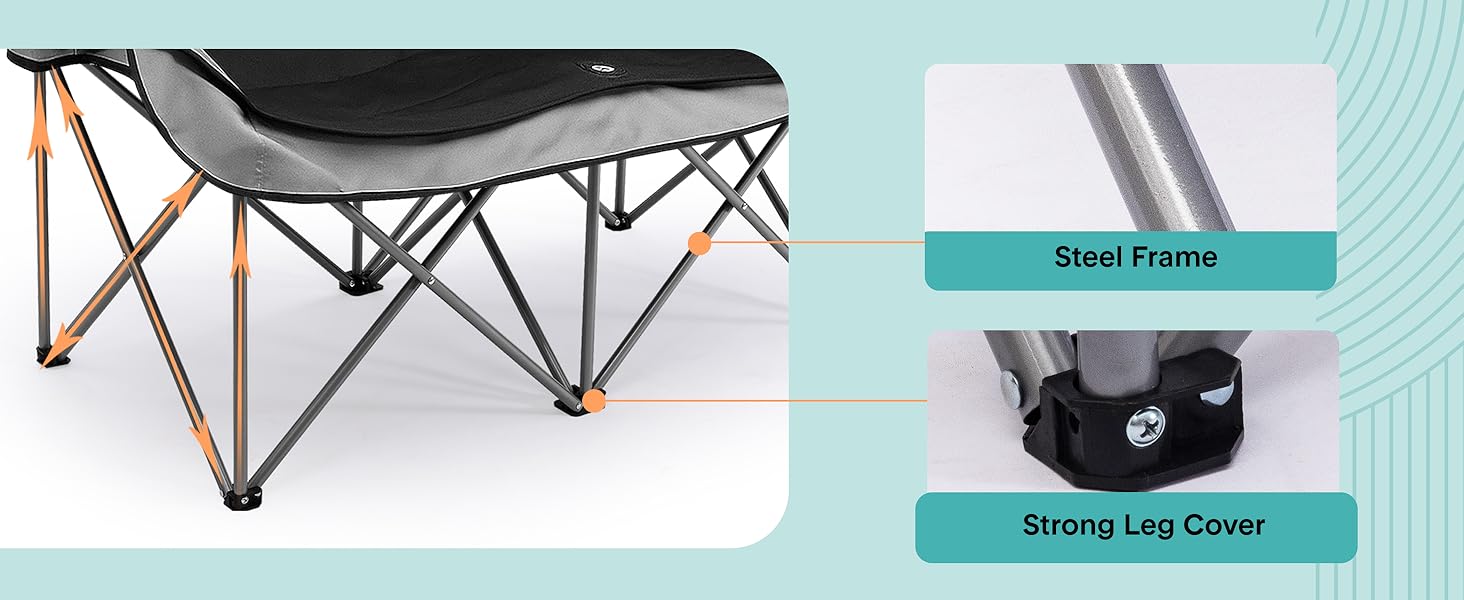 Double camping chair folding camping chair loveseat camping chair camping loveseat camping