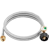 WADEO Propane Tank Adapter Hose for Buddy Heater, 6FT Propane Hose Adapter 1 lb to 20 lb with Gau...