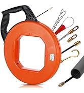 Electrical Fish Tape, Hancaner Fish Tape Wire Puller 100FT x 4mm, Fiberglass Wire Puller 6 Adapte...