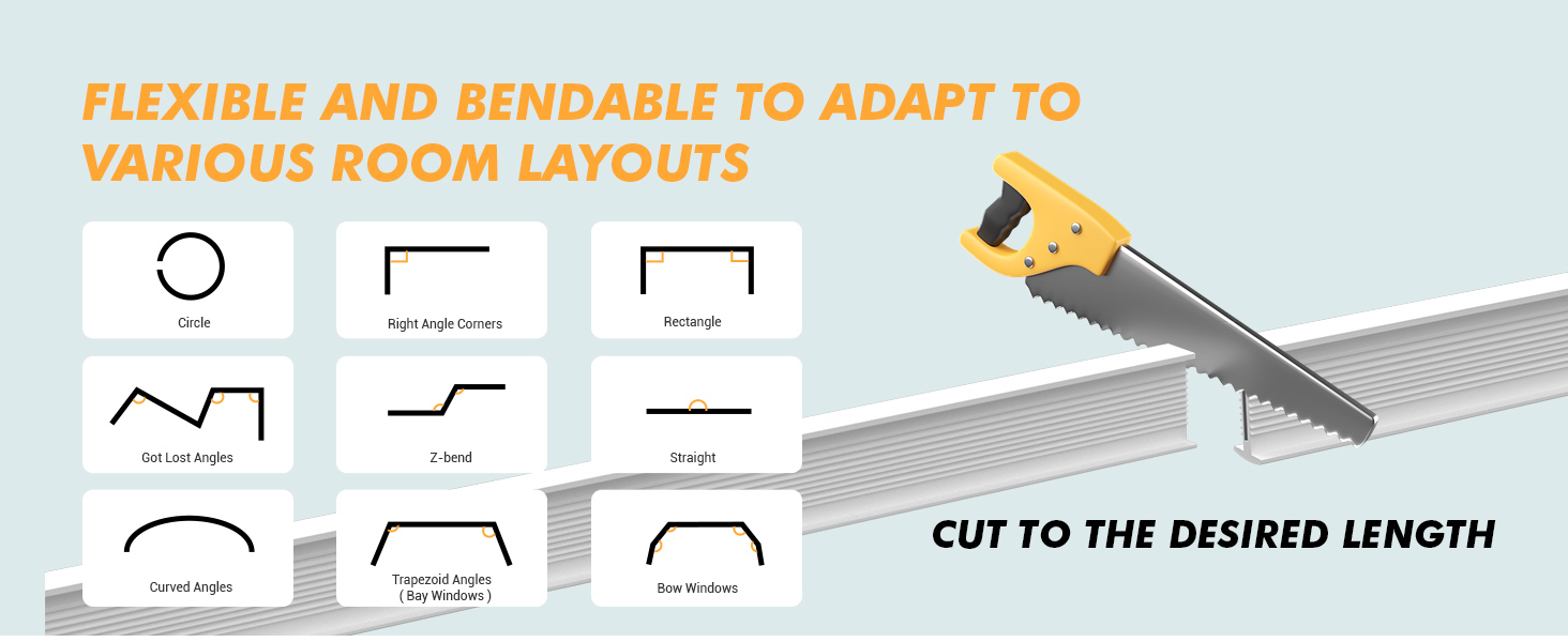 Flexible Bendable Ceiling Curtain Track