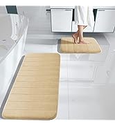 Yimobra Large Memory Foam Bathroom Mat 2 Pieces Set, Non Slip - Super Water Absorption Soft Bath ...