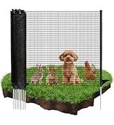 Temporary Fence with Posts, 4'x50' Plastic Fencing Garden Fence Animals Barrier with Fiberglass S...