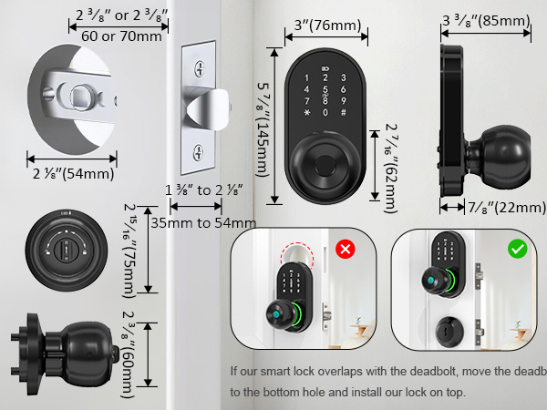smart lock size