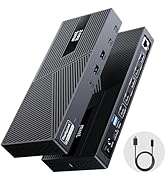 Minthouz DisplayLink Docking Station Triple Monitor 4K@60Hz, 14-in-1 USB C Dock for MacBook Dell ...