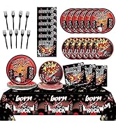 Rock Themed Party Supplies Music Party Tableware Set for 24 Guests Rocking Birthday Party Plates ...
