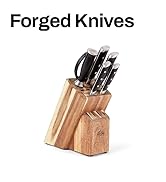 All-Clad Forged Steel Knife Set and Acacia Wood Block 12 Piece Kitchen Knife Set, Knife Block Set...