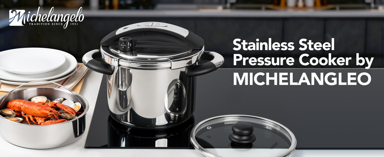 pressure cooker stainless steel pressure cooker with steamer and glass lid for multi-use