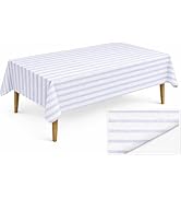 Lillian Made in Italy Cloth-Like Disposable Tablecloth for Rectangle Tables, Premium Airlaid Line...