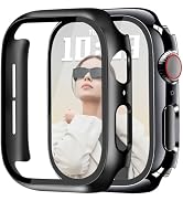 JR.DM 40mm 2 Pack Hard PC Case with HD Tempered Glass Screen Protector for Apple Watch Series 6/5...