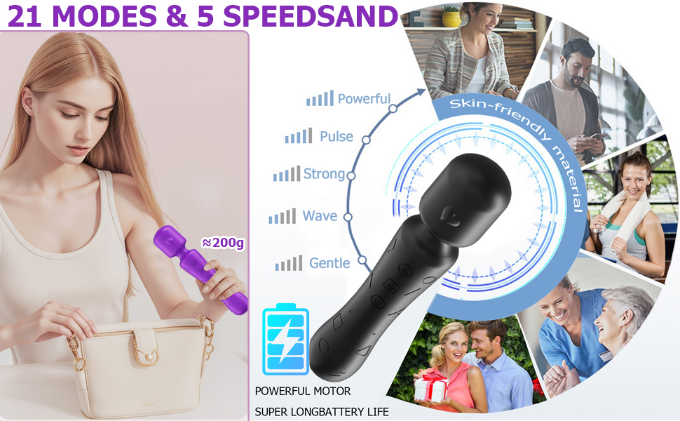 Amoreaux Handheld Massager for Back Muscle Relief– Waterproof