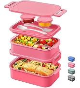 DaCool Adults Bento Box Lunch Box - Stackable All-in-One Leakproof Bento Lunch Box for Adults Wom...