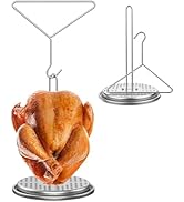 BQMAX Turkey Fryer Stand Kit for Deep Frying Pot, Vertical Roaster Holder Base with Lifter Hook, ...
