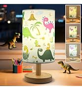 Dinosaur Lamp for Bedroom, Dinosaur Room Decor for Kids-3 Color Dimmable Reading Bedside/Desk Nig...