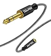 SOLMIMI 1/4 Headphone Adapter, 6.35 mm Male to 3.5 mm Female Audio Jack Adapter, Lossless Stereo ...