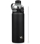 Konokyo 24oz Insulated Stainless Steel Water Bottle with Straw Lid and Handle, Leakproof BPA-Free...