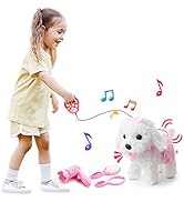 deAO Toy Dog for ??Kids Interactive Electronic Dog Toy,Walking Barking Toy Dog with Detachable Le...