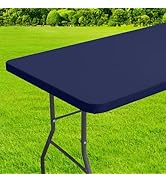 homing Rectangle Table Cloth Cover, Waterproof Polyester Elastic Fitted Tablecloth, Fits for 6 Fo...