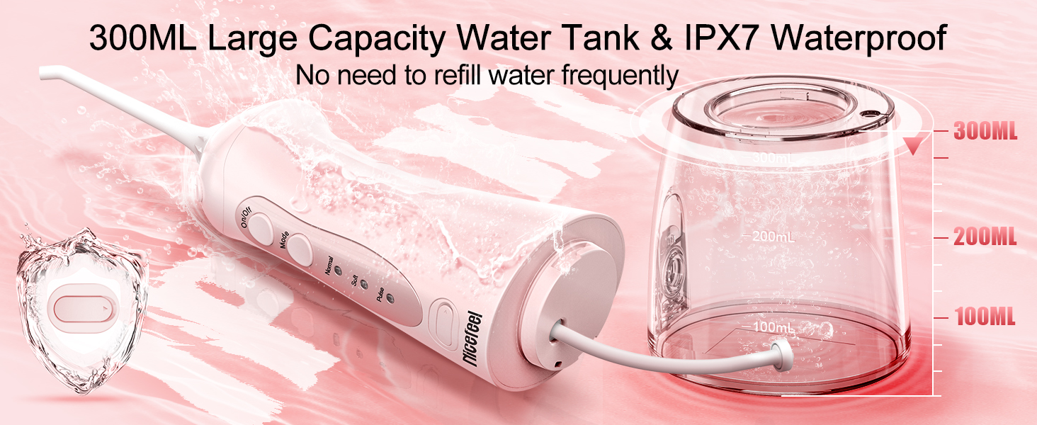 IPX7 waterproof water flosser