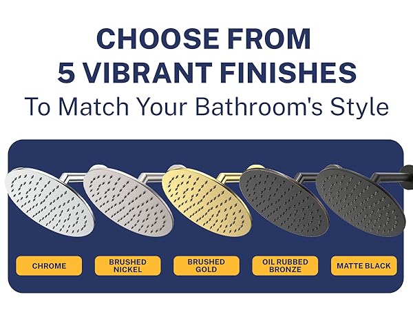5 Finishes - 8-Inch Rain Shower Head