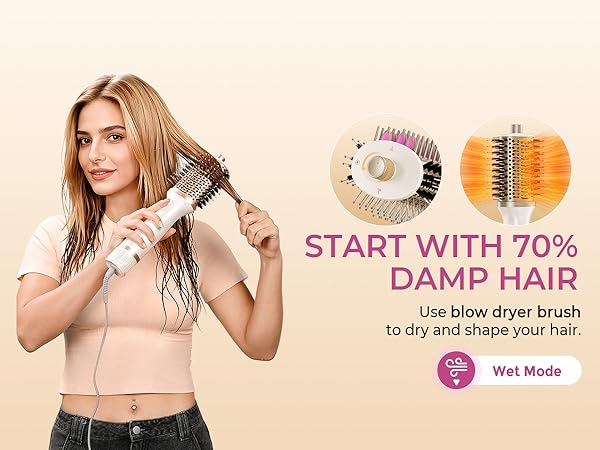 Blow Dryer Brush with Heated Comb