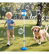 SANGQAOFU Bubble Machine for Kids Bubble Blower Maker with Lights and Music Automatic Bubble Stan...