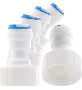 7Pcs White Straight for NPT Thread Adapter 3/4" FNPT to 1/4" Tube Quick Straight OD Push Connecto...