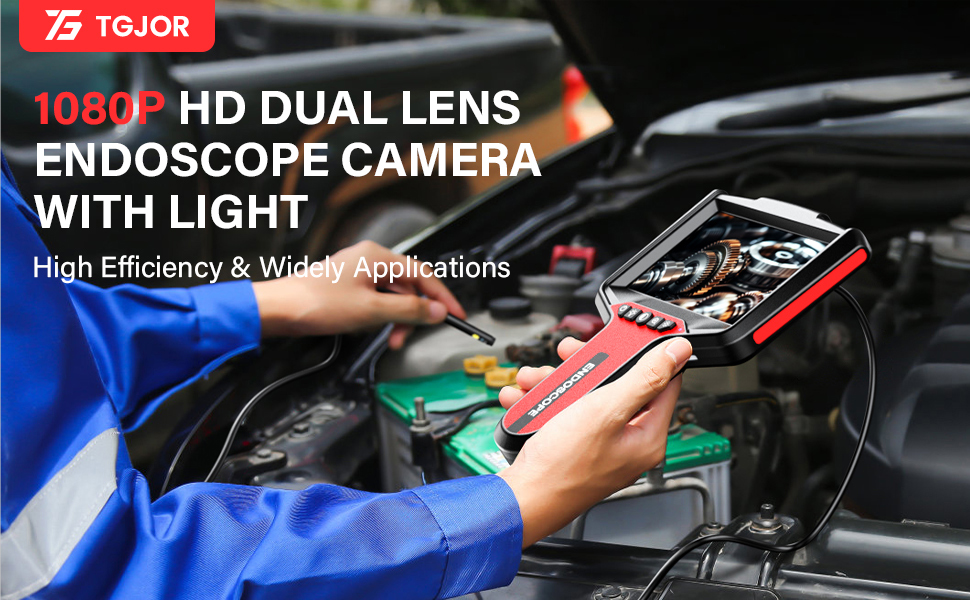 Dual-Lens Borescope Endoscope Camera with Light