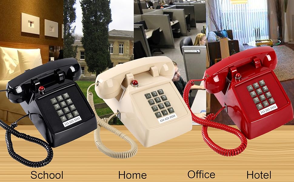 Cortelco 2500 desk phone three colors