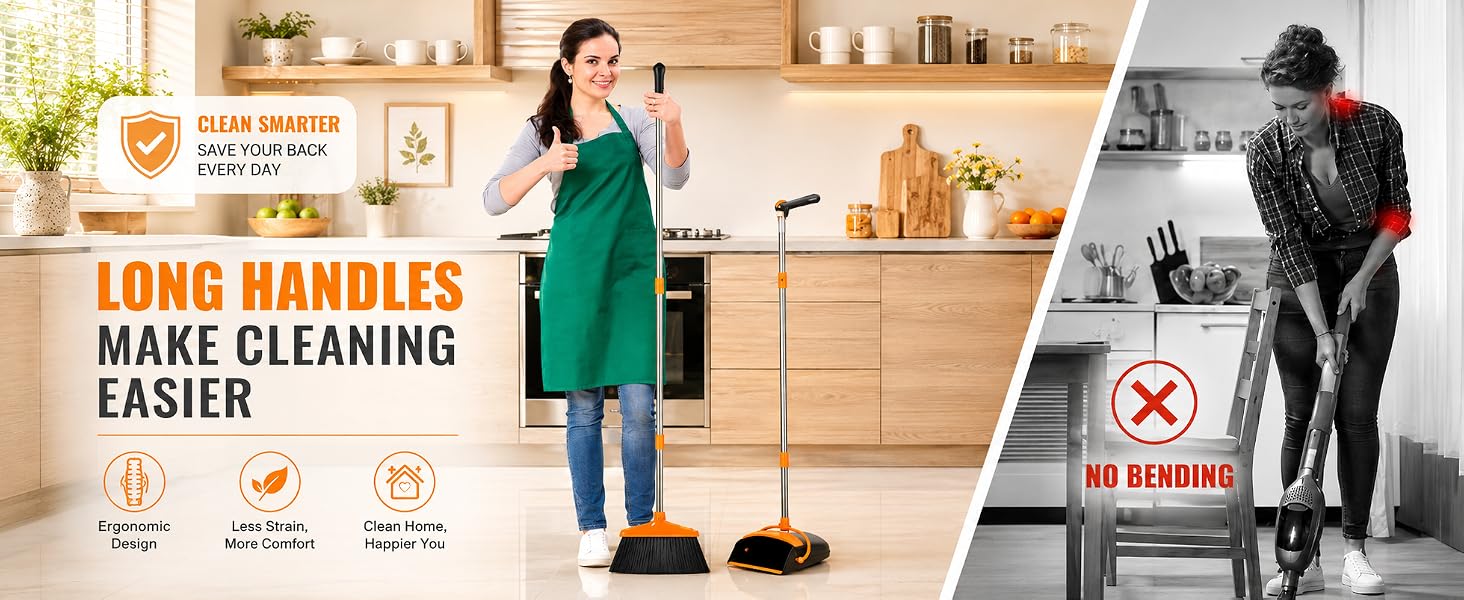 long handles make cleaning easier