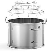 Charkettle Stainless Steel Grill Smoking Kit, with 3-Tier Rib Hanger and Openable Door, Compatibl...