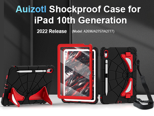 Kids Friendly for iPad Case 10th Generation with Screen Protector