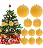 ZningEsxi 10pcs Velvet Christmas Ornaments Ball Mixed Size Fabric Handmade Xmas Hanging Balls Dec...