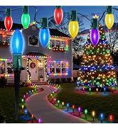 Brightown C9 Christmas String Lights Outdoor - 25.7 Feet 20 LED Christmas Pathway Lights with 20 ...