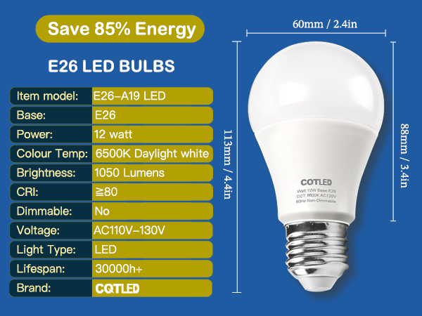 led bulbs 6500k A60
