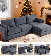 109inch Modular Sectional Sofa, L Shaped Couch with Storage Ottoman, Comfy Cloud Sofa with Deep Seat