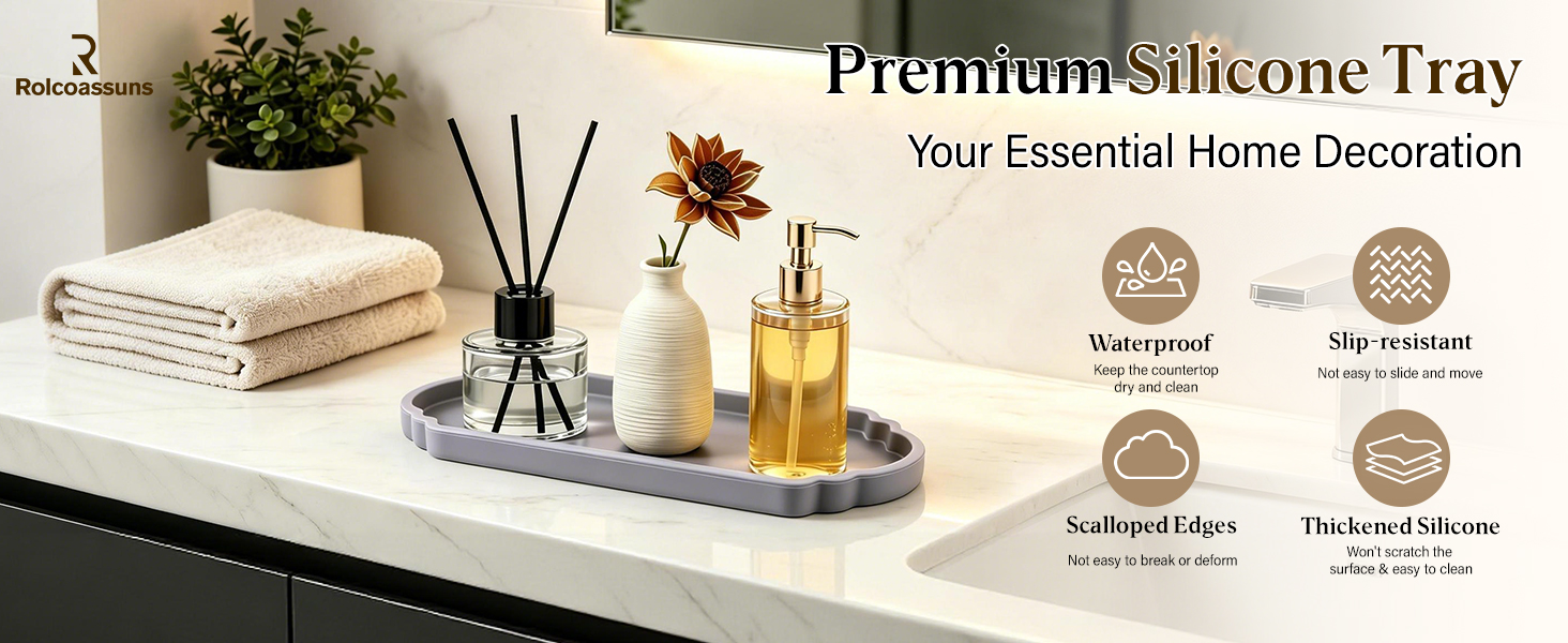 Silicone Bathroom Vanity Tray