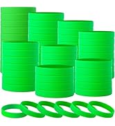 IDREAMBAND 100 pcs Rubber Bracelets Wristbands Colored Blank Bracelets Silicone Wristbands for Me...