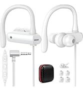 4FT Wired Earbuds for Chromebook Laptop, 3.5mm Jack Plug Over Ear Hook Headphones for PC Student ...