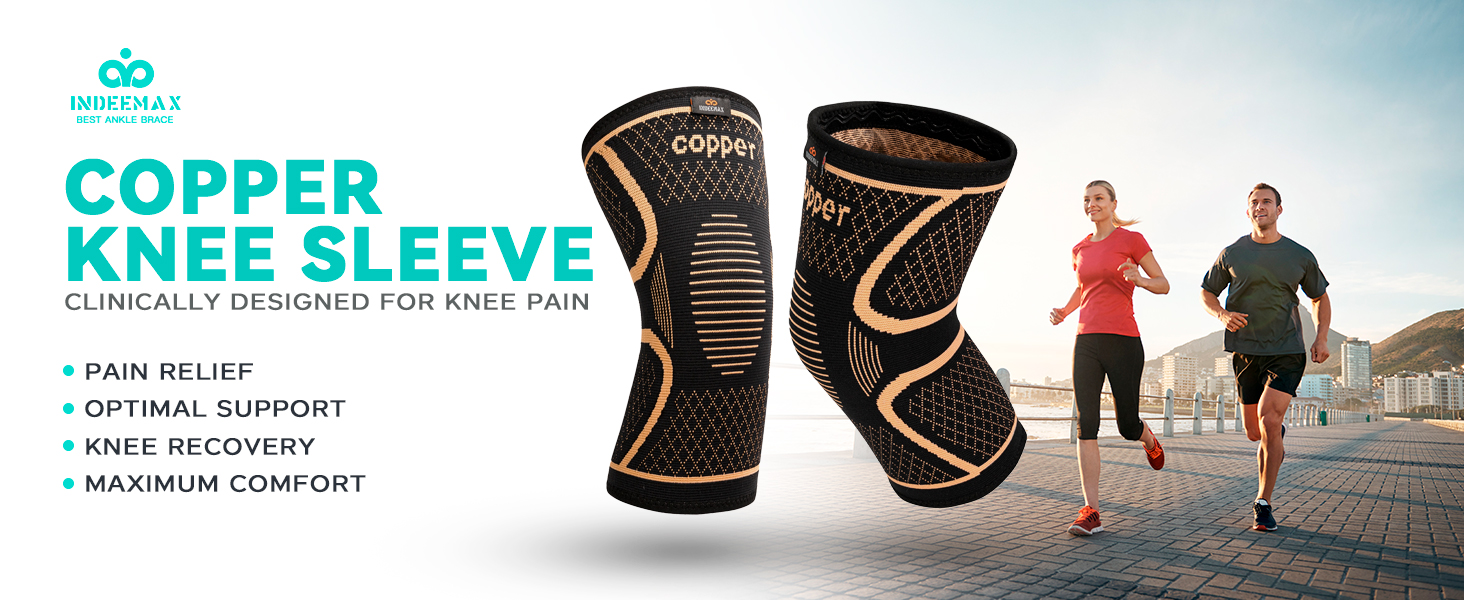 Copper Knee Brace for Women Men Knee Compression Sleeve for Knee Pain copper fit knee sleeve