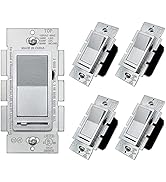 [5 Pack] BESTTEN Silver Dimmer Wall Light Switch, Single Pole or 3-Way, Compatible with Dimmable ...