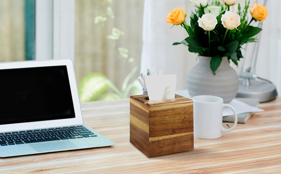 wooden tissue box