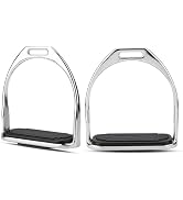 Comfortable 4.8" Iron Stirrups, Western Horse Riding Stirrups with Rubber Pad for Safe and Comfor...