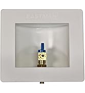 Eastman 1/2 Inch PEX Connection x 1/4 Inch OD Compression Ice Maker Outlet Box, Quarter Turn Ball...