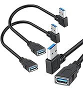 SaiTech IT 2 Pk 15CM USB 3.0 Extension Cable Type A Male to Female High-Speed Connection, Extensi...