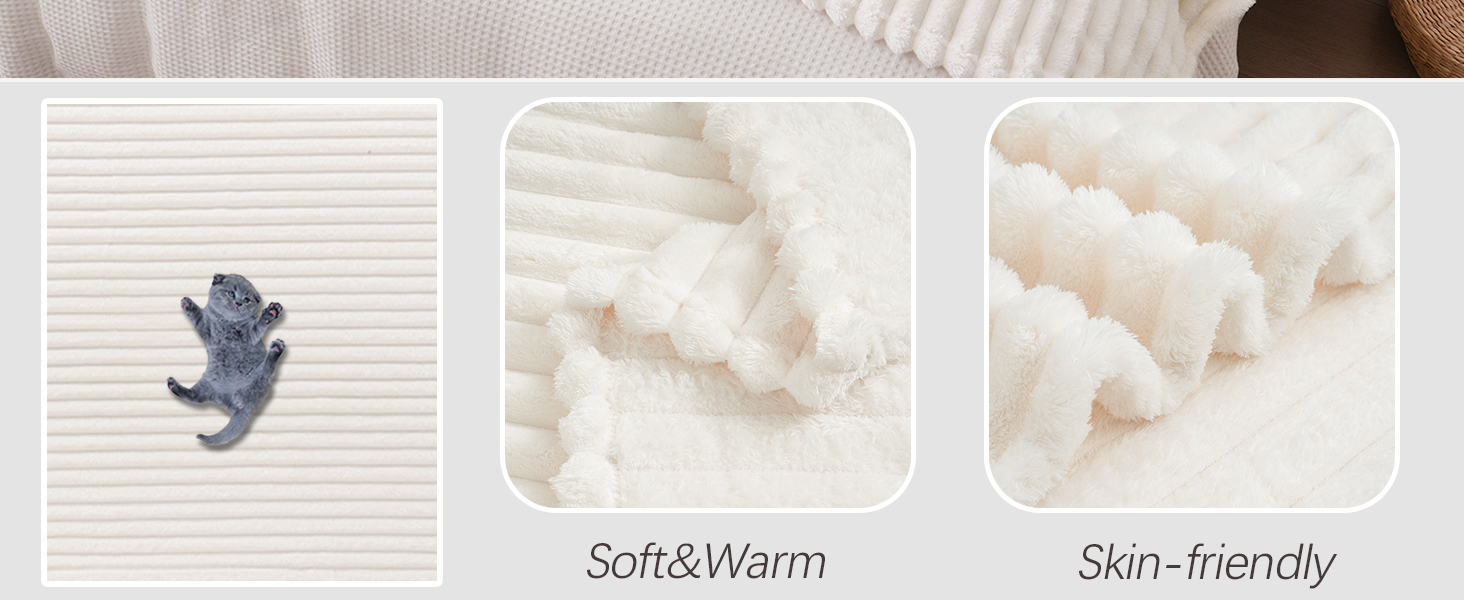 cream striped blanket
