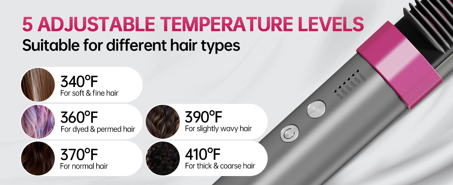 KSKIN Plasma Hair Straightener Brush, Ceramic Heated Straightening Comb
