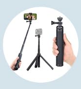 28inch Extendable Selfie Stick Tripod for GoPro/Action Camera/Cell Phone