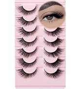 FARRED Cat Eye Lashes Fox False Eyelashes Natural Lashes Strips Wispy Strip Lash Fluffy Fake Eyel...